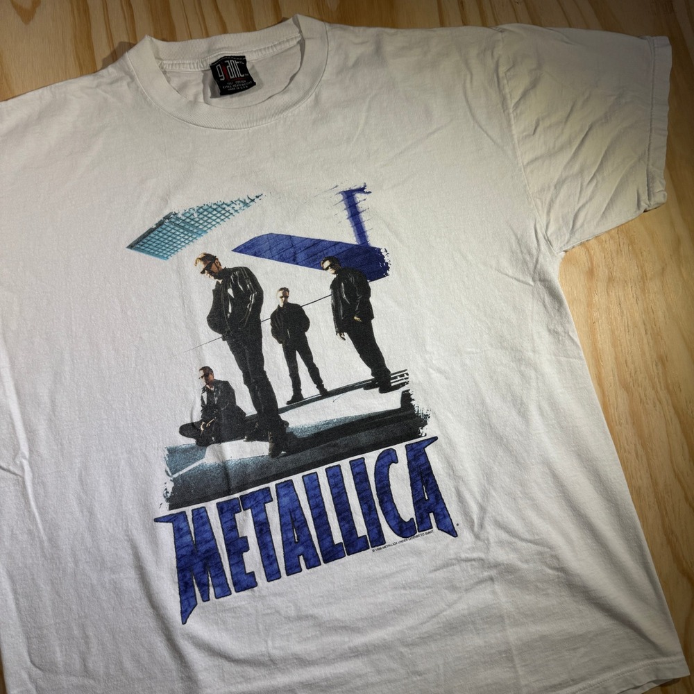 Metallica Men's Vintage Garage Inc Band Photo T-Shirt White Giant Size XL